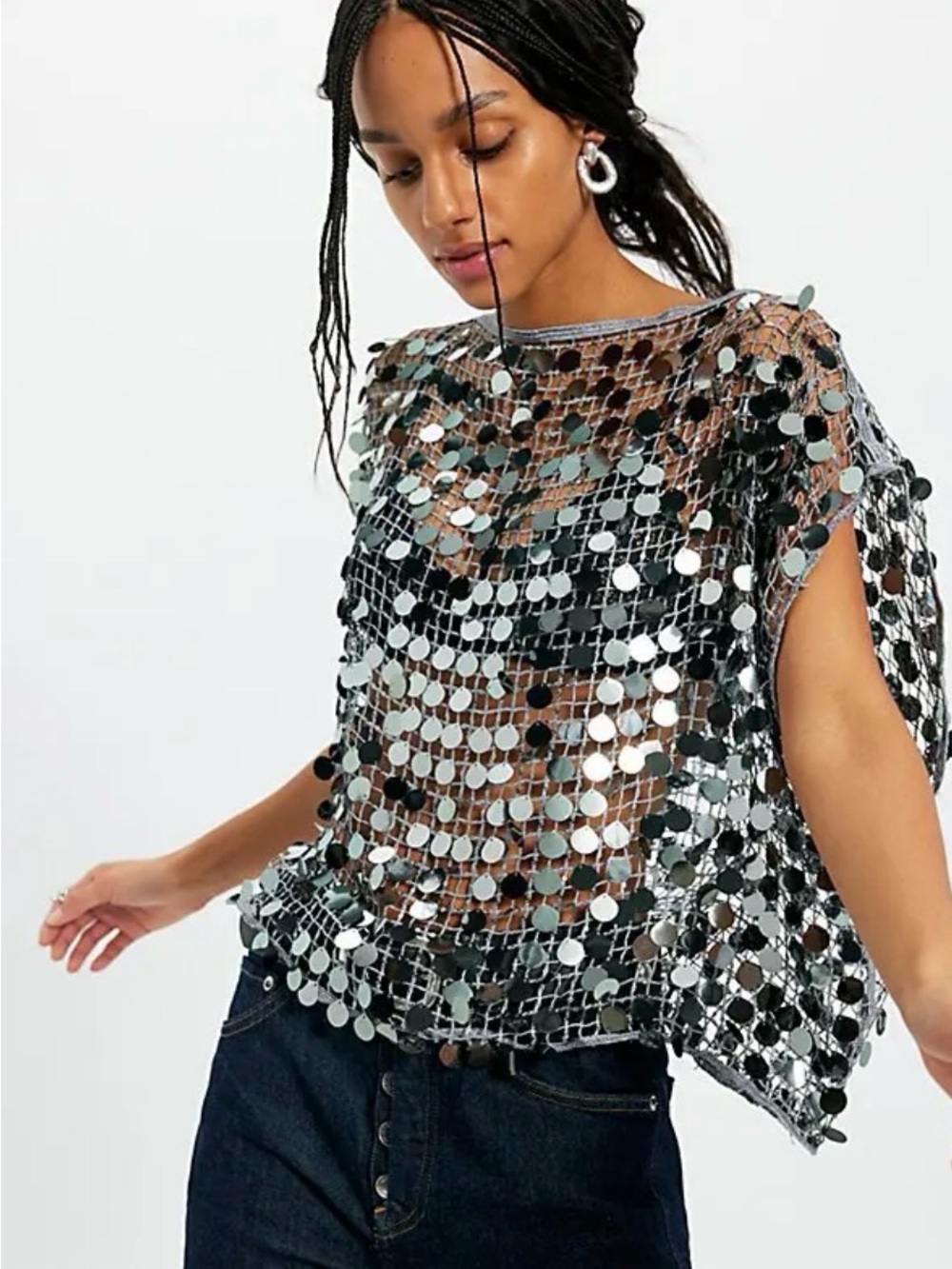 FREE PEOPLE 
Sequin Vee Tank